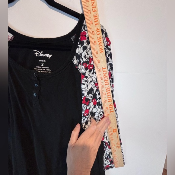 Disney Minnie/Mickey 3-Button Raglan Tee/Size 2/Black w/ Character Print Sleeves - Picture 12 of 12